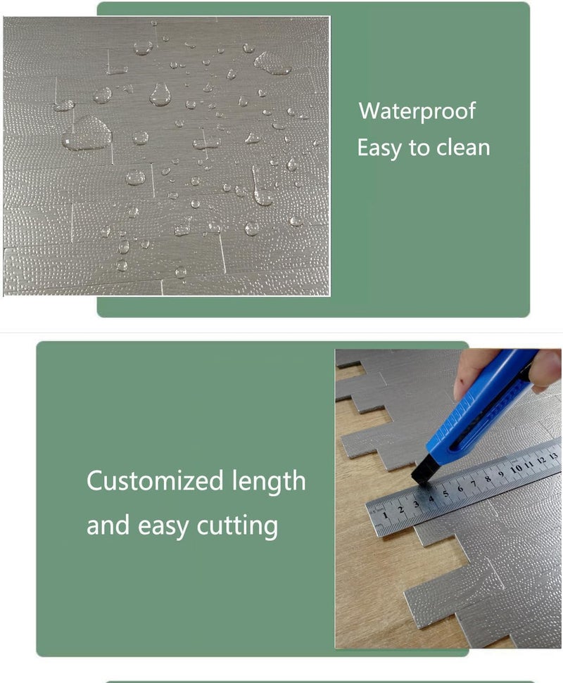 weimeisc 10-Sheet Peel & Stick Waterproof Backsplash, Mosaic Wall Stickers, Non-Slip Heat-Resistant DIY Stickers, Easy to Cut, Used for Shower/Bathroom/Kitchen Cabinets(Grey) - Image 4